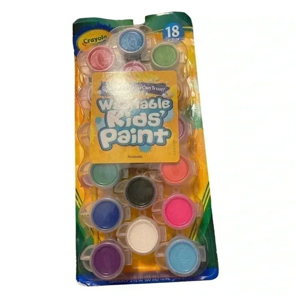 Crayola Washable Kids' Paint / 18 Colors / 1 Brush / Non-Toxic - Picture 1 of 2